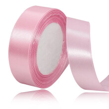 Fita de Cetim Rosa 1 Polegada x 25 Jardas, Fita de Cor Sólida para Embalagem de Presentes, Artesanato DIY, Laços de Cabelo