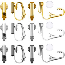 30 Peças de Conversores para Brincos Clip-on para Orelhas Não Perfuradas 3 Cores e Almofadas Confortáveis