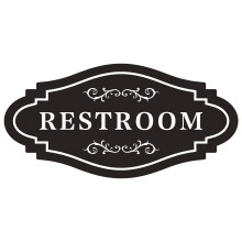 FXRN Restroom Sign restroom signs for business restroom sign for home unisex bathroom sign or Bathroom signs for door 4 x 8 inch-Easy Installation W