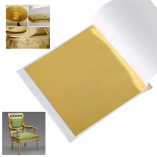 Deconicer 100 Sheets Imitation Gold Leaf Sheets.Gold Folie Sheets er velegnet til kunstforgyldning Dekoration Håndværk Billeder Rammer Skulpturmø