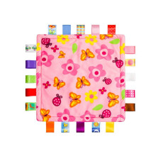 Inchant farverige bånd baby taggy tæppe dyne appese håndklæde blomsterform børn småbørn sikkerhed tæppe