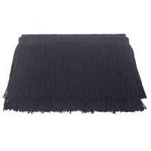 AMZTKDIY smnad fransar trim fransar 5 meter fr kldestillbehr DIY Craft Latin brllopsklnning Lampskrm dekoration (4 tum svart)