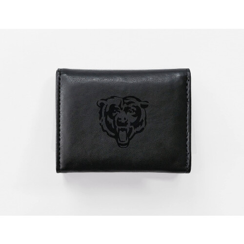 Rico Industries Laser Engraved Trifold Wallet Chicago Bears Black 1