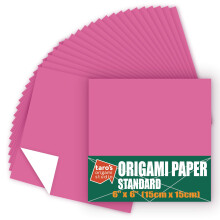 [Taro's Origami Studio] Standard 6 tuuman yksipuolinen yksiv  rinen (vaaleanpunainen) 50 arkkia (kaikki samanv  risi  ) neli  nmuotoinen helposti tai