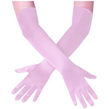 Papoopy Dames Lange Roze Handschoenen voor Bruiloft Tea Party Cosplay Kostuum (Satijn - Roze)