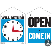 Bazic Open Sign 7.5 """" x9 """" O rel   gio retornar    ser    de volta