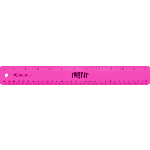Westcott 12"""" Twist It fleksibel lineal assorterede farver 1