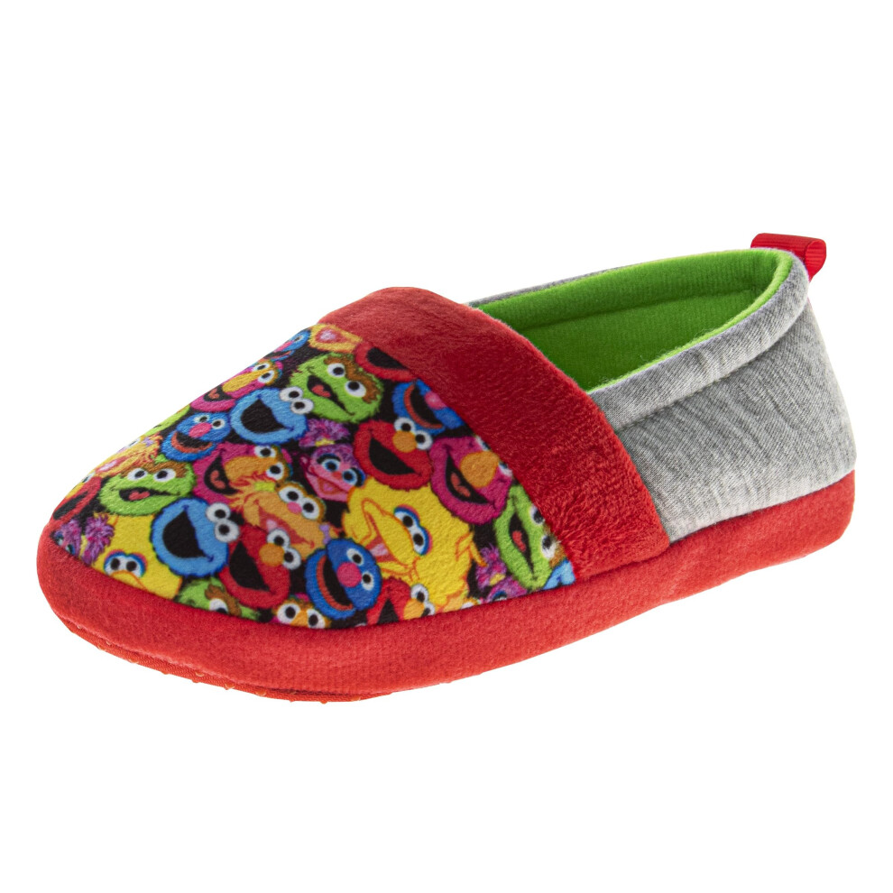 Sesame Street Slippers Groover BigBird CookieMonster Telly Zoe Oscar Elmo - Warm Plush House Shoes for Girls & Boys - Multi Color (size 3-4 Infants)