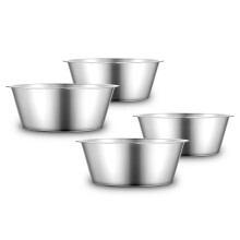 URBUDDIES 1.1 Gallon Extra Large Dog Bowls 4 Pack XL Stainless Steel Dog Water Bowls for XLarge Dogs Polished Dishwasher Safe Easy to Clean