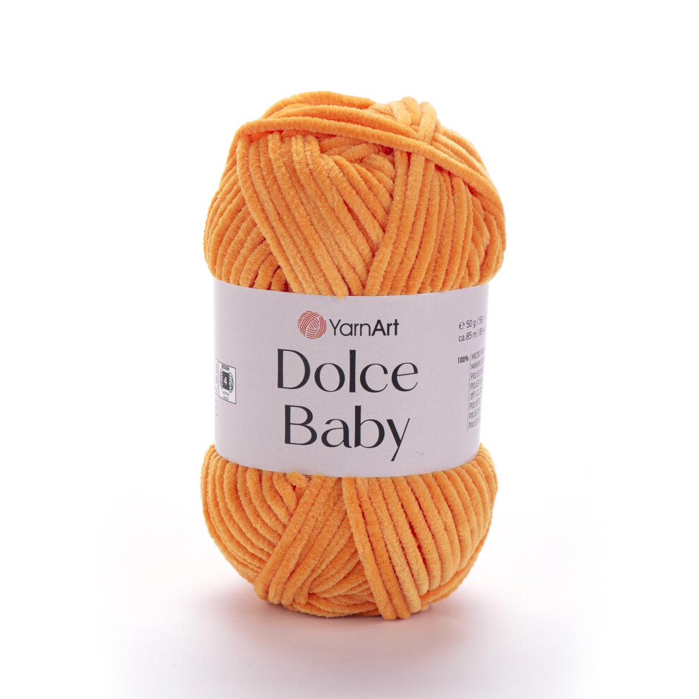 Fil Yarnart Dolce Baby Par Yarnart Soft Chenille Velvet Medium Moyen Medio Yarn Blanket Amigurumi Crochet Yarn 50 Grammes (1,76 Oz) 93 Yards (852-image