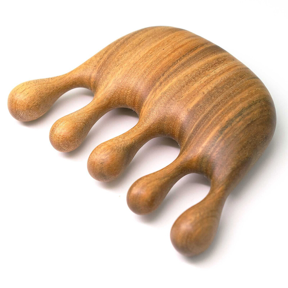 Peine Masajeador De Madera Moreinday Para El Cuero Cabelludo, Hecho A Mano Con S Ndalo Verde, Para El Crecimiento Del Cabello Y La Relajaci N Del-image