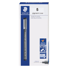 STAEDTLER Pigment Liner Fineliner Penna fr ritning Ritning Journalfring 0,05 mm svart lda med 5 pennor 308 0059M