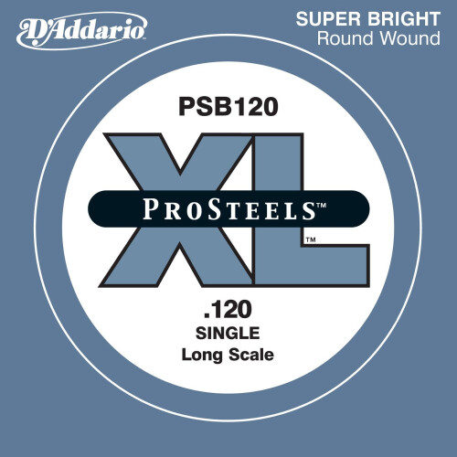 D'Addario PSB120 ProSteels Gitara basowa z pojedynczą struną, długa skala .120