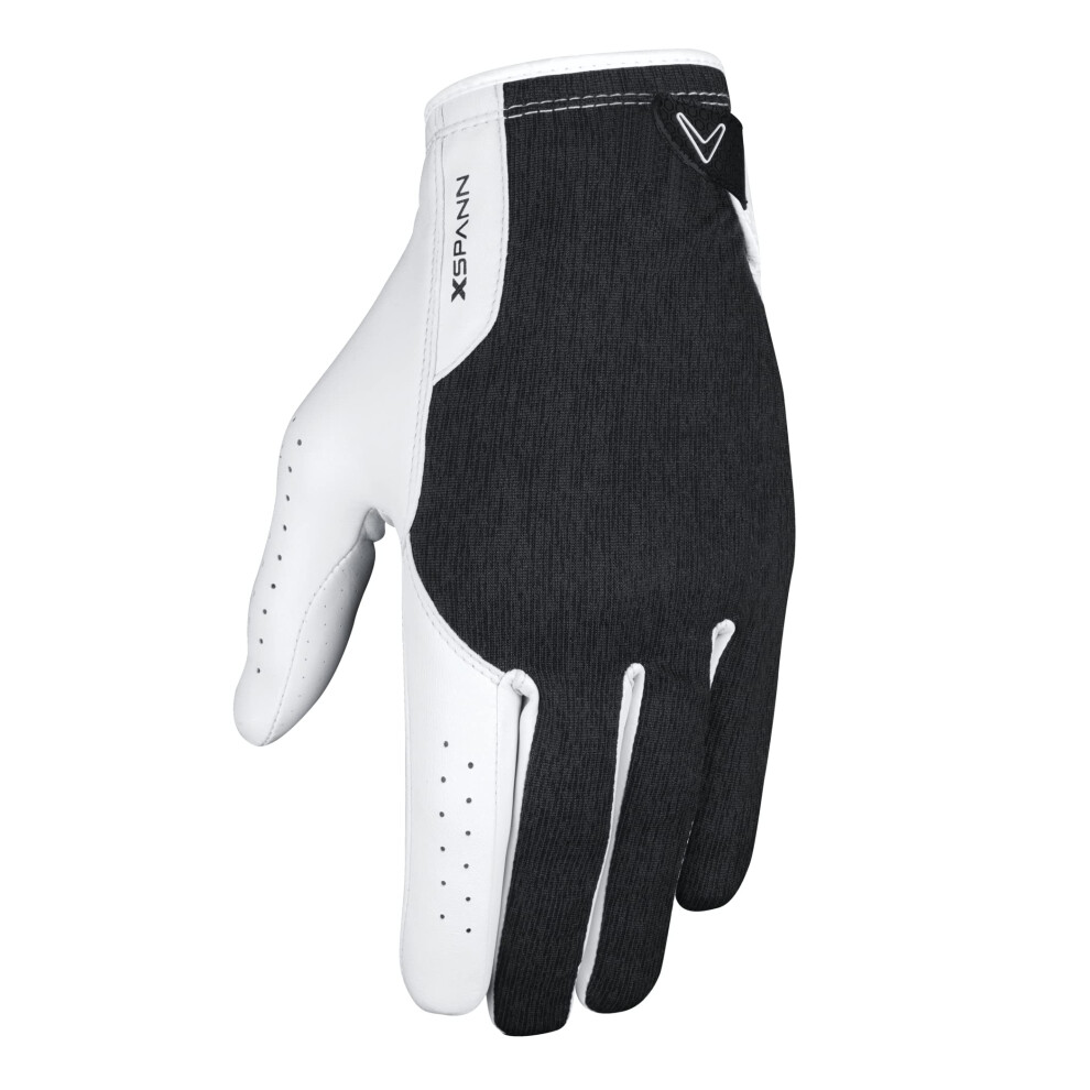 Callaway Golf X Spann Glove (Worn on Left Hand  Cadet (Short Fingers)  X-Large  White/Black)