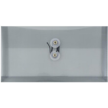 JAM PAPIR Plastkonvolutter med knap- og snorelukning - #10 Business Booklet - 5 1/4 x 10 - Smoke Grey - 3/pak