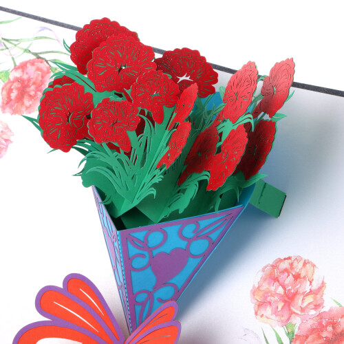Mr. Pen- Pop Up Flower card Paper Flower Bouquet 3D Pop Up Greeting ...