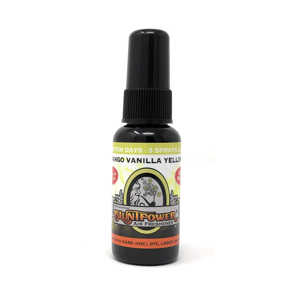 BluntPower (Mango Yellow  1 Pack) Concentrated Air Freshener for Room and Car Spray - Oil-Based Diffuser Spray Bottle - Long-Lasting Bathroom Spray  C-image-OPC-PGSN2HP-NEW