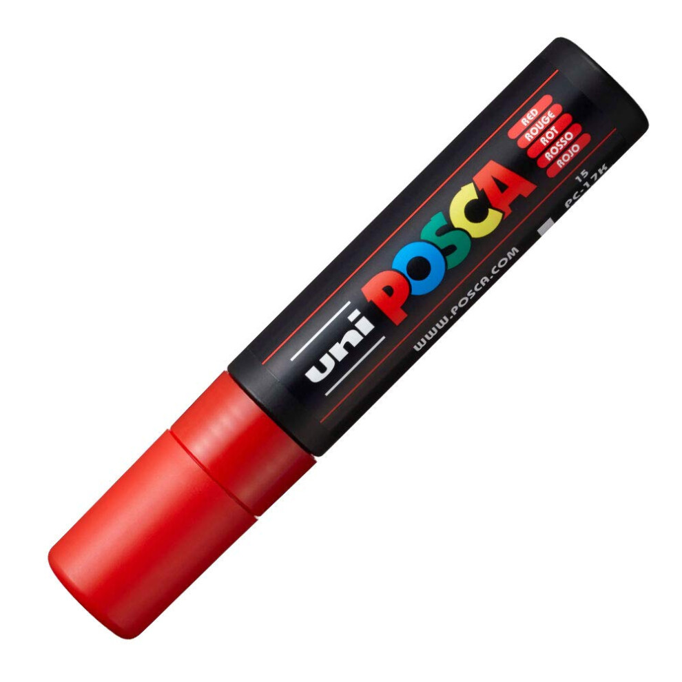 uni-ball Posca PC-17K Extra Broad Chisel Tip Marker - Red  Pack of 5