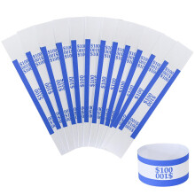 Valutastropper - Bill Wrappers Money Bands til at organisere regninger ABA Standardfarver Selvkl?bende 7,5 x 1,15 tommer ($ 100 / bl?)