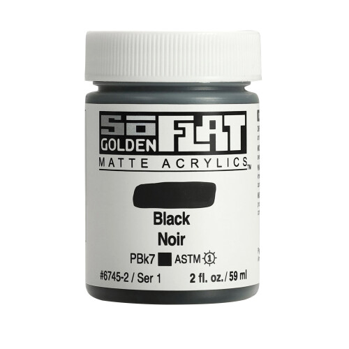 SoFlat Matte Acrylics από GOLDEN Black Επαγγελματικό Ακρυλικό Χρώμα σε Βάζο 2 fl. oz. Αδιαφανές