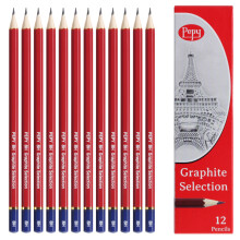 Pepy Graphite professionele tekenpotloden - Set van 12 8H voorgeslepen zwarte potloodpotloden; Perfect voor het tekenen, schetsen en arceren van graf