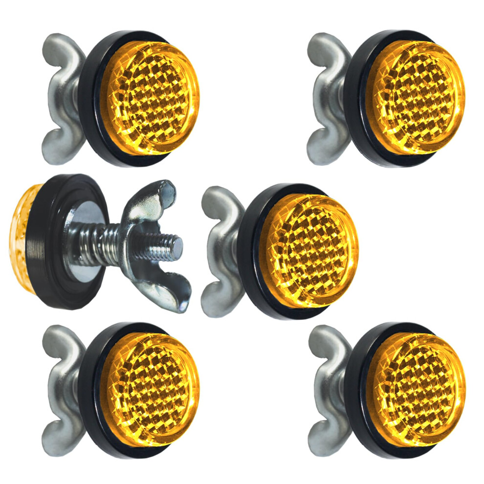Reflector Motorcycle License Plate Bolts And Nuts Amber 799257500714