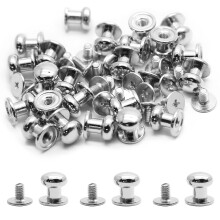Kyuionty 36 Sets Chicago Schroeven Ronde Phillips Kop Knop Stud Schroeven 8mm Leer Craft Riem Nagel Klinknagel voor DIY Craft Leather Craft Reparatie