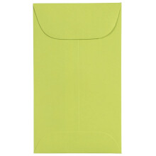 Envelopes coloridos JAM PAPER #3 Coin Business - 2 1/2 x 4 1/4 - Verde Ultra Limo - 50/pacote