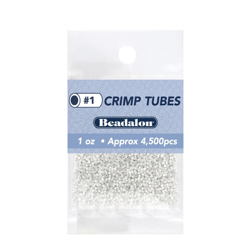 Beadalon Crimp Tubes Size #1 Silver Plated 1 oz Approx. 4 500 pc