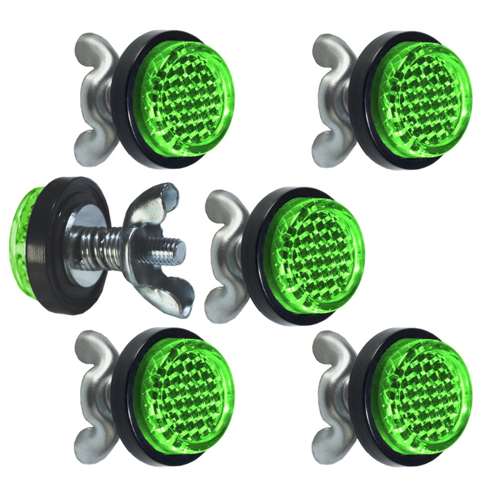 Reflector Motorcycle License Plate Bolts And Nuts Green 799257500745