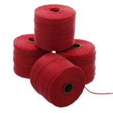 De Beadsmith S-Lon Bead Cord - .5 mm gedraaid nylon koord voor het rijgen van 4 spoelen Red Hot Color TEX210 77 yards per spoel