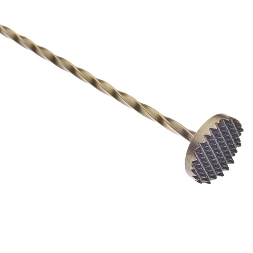 Colher Barfly Bar com Muddler 11 13/16"""" (30 cm) Ouro Antigo 2