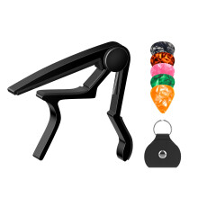 Capo para Guitarra, Capo para Guitarra Acústica 6 e 12 Cordas, com Suporte para Palhetas e 5 Palhetas