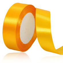 Yellow Satin Ribbon 1 Inch x 25 Yards Solid Color Fabric Ribbon for Gift Wrapping DIY Crafts Hair Bows Making Wreath Wedding Party Decoration and