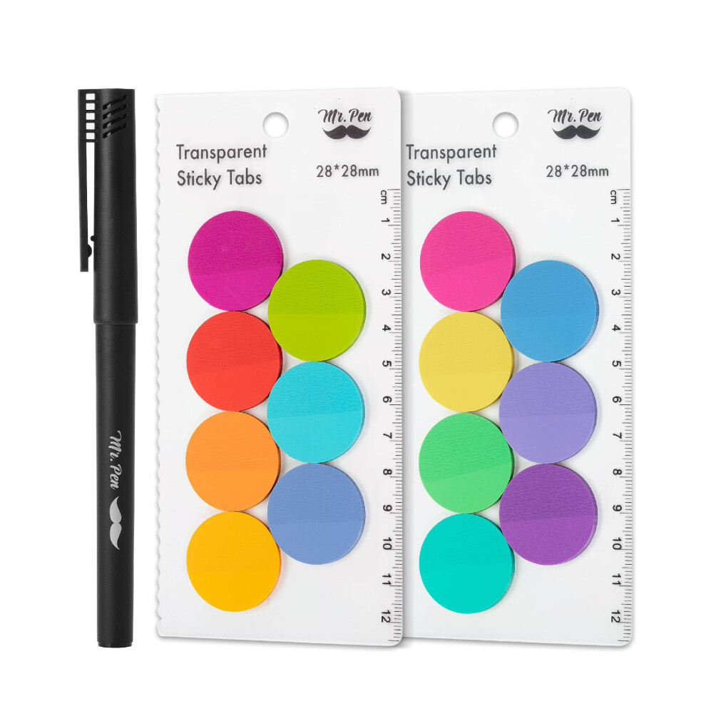 Mr. Pen- Transparent Sticky Note Set  560Sheets  Colorful  Round Transparent Sticky Notes Set-image-OPC-PGSN5KT-NEW