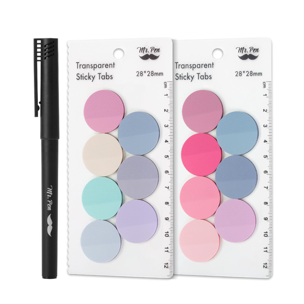 Mr. Pen- Transparent Sticky Note Set  560Sheets  Colorful  Round Transparent Sticky Notes Set-image-OPC-PGSN5KP-NEW