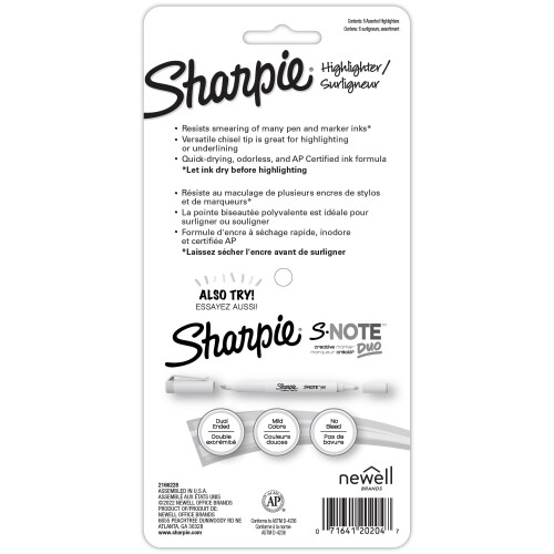 Marcadores Sharpie Accent Pocket, Ponta Chisel, Cores Variadas, Tinta Pastel Suave, Pacote com 6 1