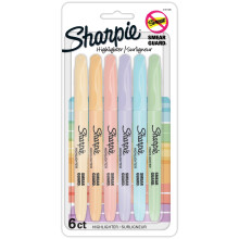 Zv raznovace Sharpie Accent Pocket s hrotom Chisel Tip, r zne valceky, r zne jemn pastelov atramenty, balenie 6 kusov