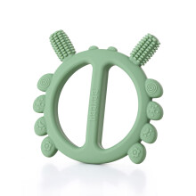 Haakaa Silicone Crab Baby Teether Teething Toys 360 Baby Toothbrush Head for Infant Self-Brushing Training Food-Grade Silicone Pea Green