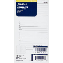 FILOFAX Name/Address/Telephone Refill for Personal & Personal Compact Size 20 Sheets White (B130201)