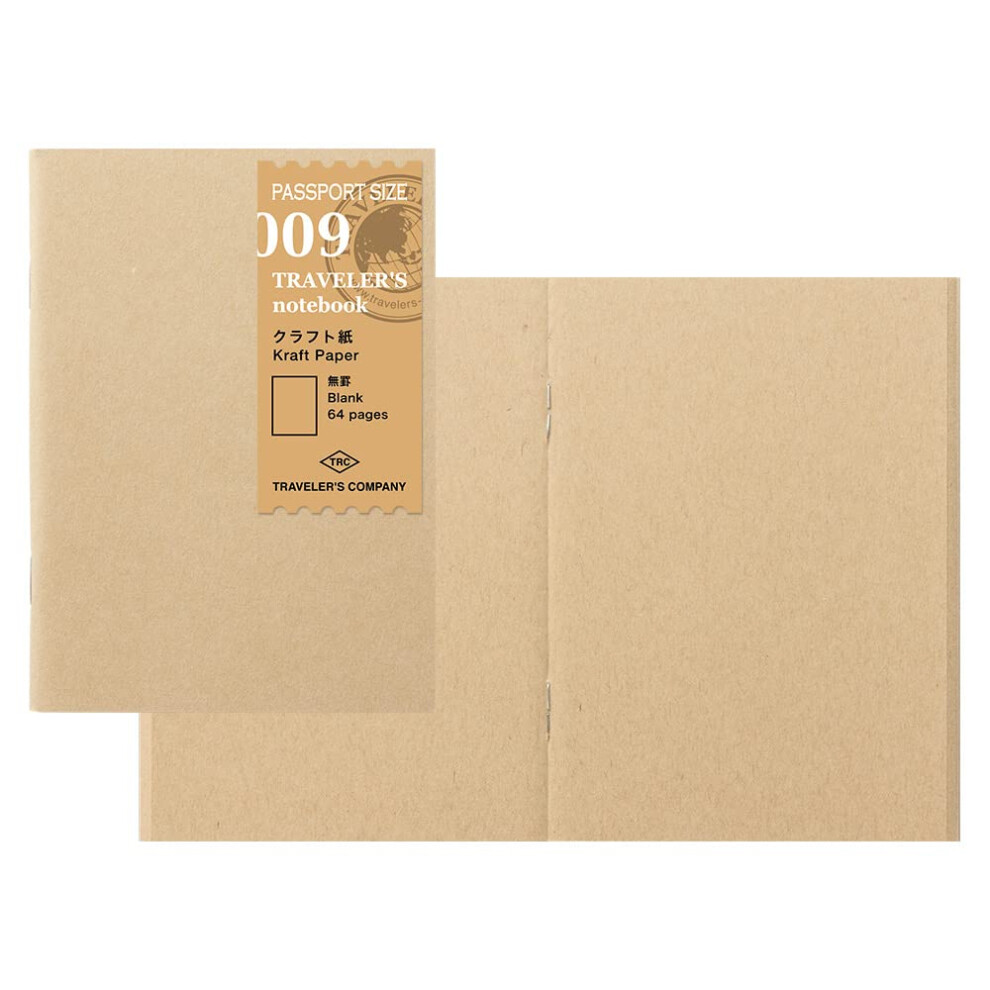 Designphil Traveler's Notebook Passport Size Refill 009 Kraft Paper Notebook 2Pcs Set 14373006 (Japan Import)-image