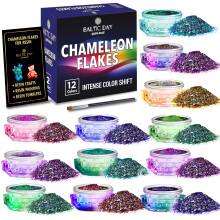 BALTIC DAY - Flocos Chameleon - Flocos para Resina - Pigmento Mica de Mudança Intensa de Cor para Moldes de Resina