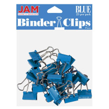 JAM PAPER Kleurrijke Binderclips - Klein - 3/4 Inch (19 mm) - Blauwe Binderclips - 25/Verpakking