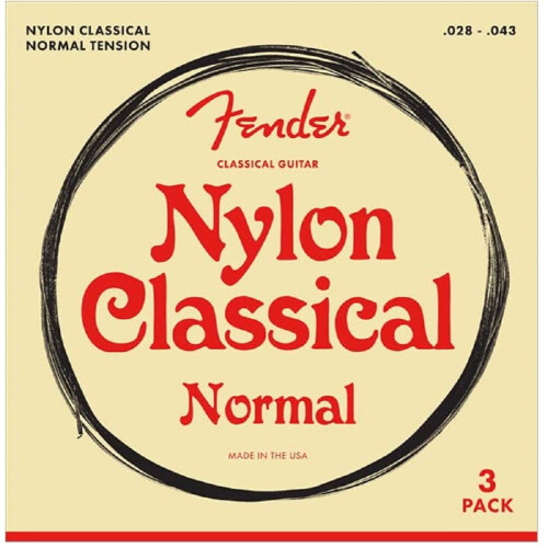 Fender Fender Nylon Acoustic Strings  100 Clear/Silver  Tie End  .028-.043  3-Pack
