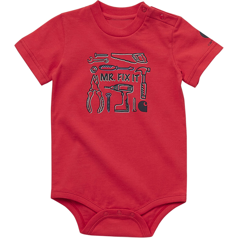 Carhartt Baby Boys Short-sleeve Graphic Bodysuit And Toddler T-Shirt Set  Bittersweet Red Farming  6 Months US