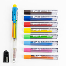 Pentel 8 Color Automatic Pencil Box Set  Assorted Accent Clip Colors  8 Color Lead Refills and Sharpener (PH158-ST)
