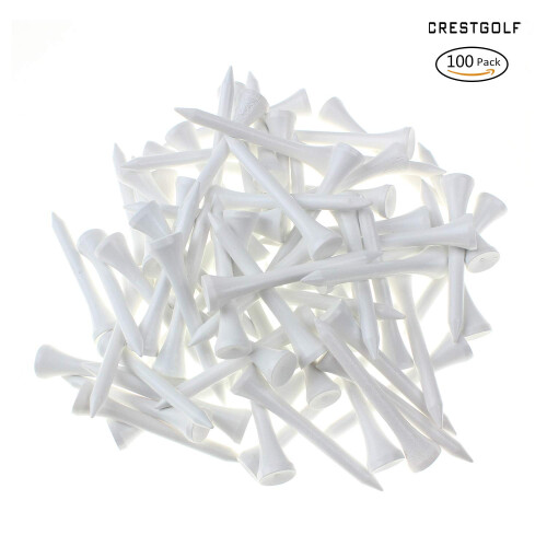 Crestgolf Wood Golf Tees 2-1/8 inch, 100 stuks (wit) 2