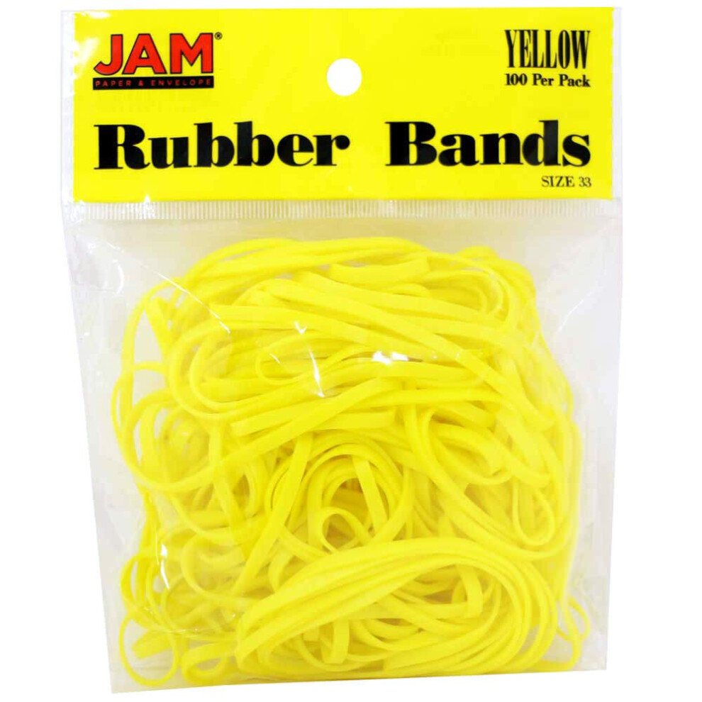 Jam Paper Bunte Gummib Nder - Gr E 33 - Gelbe Gummib Nder - 100/Packung-image