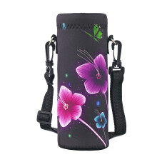 RICHEN Neoprene Water Bottle Carrier Bag with Adjustable Shoulder Strap Insulated Water Bottle Cover for 750ml/24oz Stainless Steel/Glass/Plastic