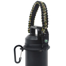 One MissionX Paracord Handle Compatible with Yeti Rambler 36oz 26oz 18oz 12oz 46oz Water Bottles Durable Carrier Strap - Holder(Forest Camo/Comp+Sta